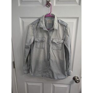 Current Elliott Button Down Shirt Womens Striped Chambray Denim - Size 1 (S)